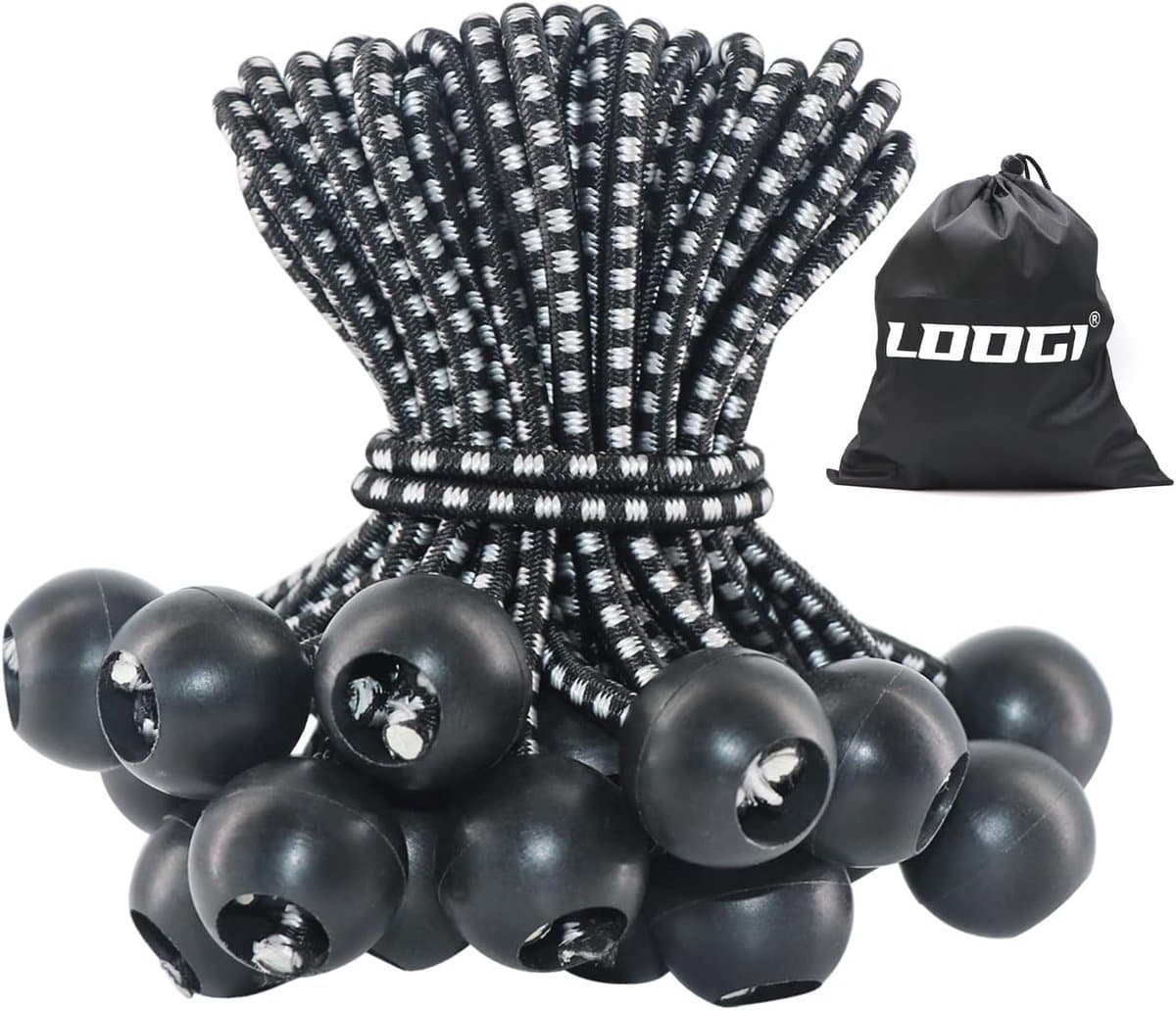 Spanrubbers met bal - 50 Stuks - Rubberen Spanners voor Tenten en Dekzeilen — afbeelding 1