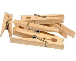 Benson Wasknijpers - 18x stuks - XXL - natuurlijke houtkleur - stevig ontwerp - 10 cm — afbeelding 1