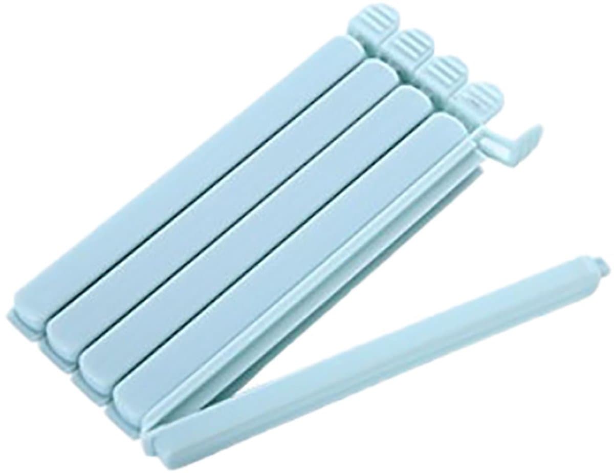 Voedselzak Sluitclips - Vershoudclips Snackclips - Zakken Afdichten - Herbruikbaar Draagbaar - 5 Stuks - Blauw — afbeelding 1