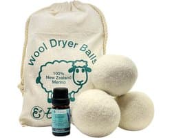 Elicious® - Drogerballen met Lavendel Geurolie - 6 Stuks - Merinowol - Duurzaam & Energiebesparend - Snellere Droogtijd