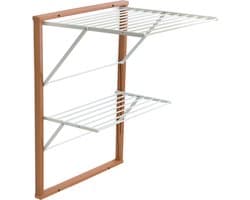 Arredamenti Italia 648 KEVIN - Houten Handdoekrek - Inklapbaar Wanddroogrek - 11 m Drooglengte - kleur: hout - ARIT - Il cuore del legno