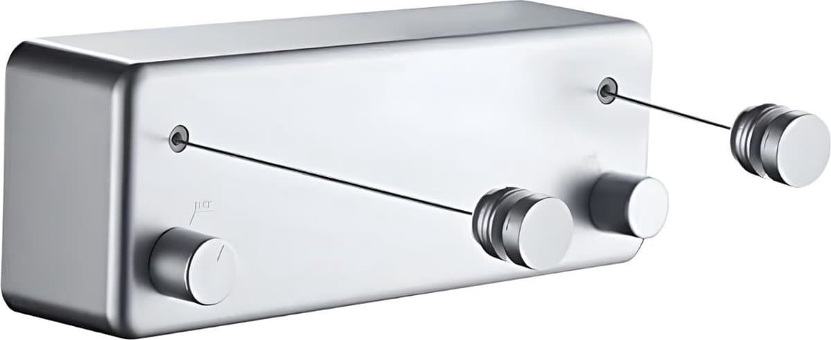 ApexArte® Waslijn Uittrekbaar - Wanddroogrek - Wasdraad - Zilver — afbeelding 1