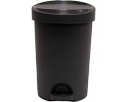 EDA Wasmand/wasbox met deksel - lichtgrijs - 60 liter - kunststof - L43 x B36 x H63 cm - Wasmanden/wasboxen