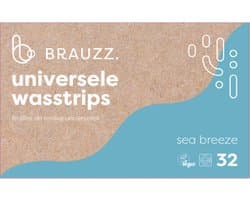 Brauzz Wasstrips Sea Breeze - Wasmiddeldoekjes voor Witte, Gekleurde en Zwarte Was - Wasmiddel Strips - Wasmiddel Vellen - Laundry Strips (32 wasbeurten)