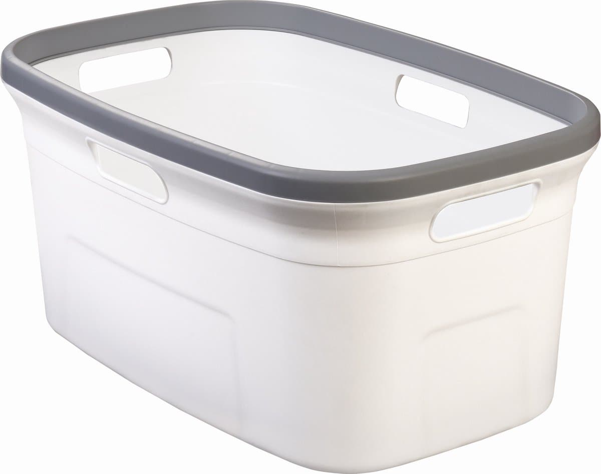 Motek® - Deluxe Wasmand - 45 l - Heupwasmand - Grijs Wit — afbeelding 1