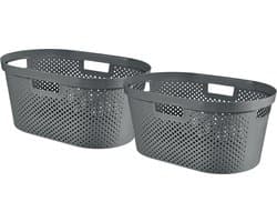 Curver Infinity Recycled Dots Wasmand - 40L - 2 stuks - Donkergrijs — afbeelding 1