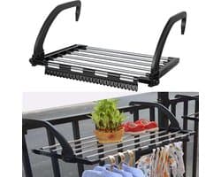 Droogschoenenrek voor balkon en vouwraam - wandluierdroger en radiator-wasdroger - op te hangen wasrek opvouwbaar - indoor handdoekhouder - 40 cm folding wall laundry rack
