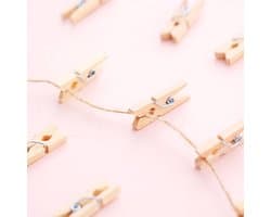 BukkitBow - 100 Stuks 25Mm Mini Natuurlijke Houten Clips Voor Foto Clips Wasknijper Craft Decoratie Clips Pinnen