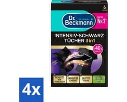 Dr. Beckmann - Kleurverzorging - Intensive Black 2 in 1 - Donkere Was - 6 Doekjes - Voordeelverpakking - 4 stuks