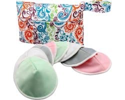 Allecto Premium - Wasbare Nursing Pads Set voor Moederschap - Herbruikbare Tepelhoezen - Inclusief Natte Tas en Waszak - Pastel Touch Large 47 inch