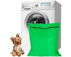 Waszakken voor huisdieren - Waszakken van twill polyester - Grote waszakken met rits - Voorkomt dat waszakken verstopt raken door dierenhaar - wasmachine, 70 x 80 cm,waszak voor huisdieren voor honden, katten en konijnen (groente)- L