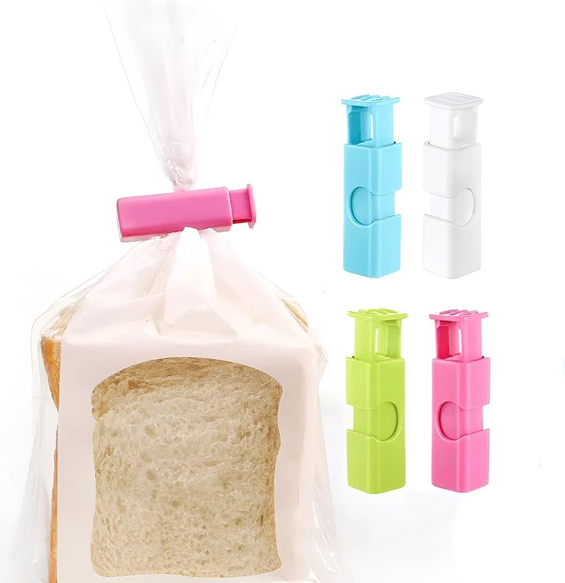 Consumerce® Zakkensluiter – 4 Stuks – Vershoud Knijpers – Sluitclips – Zaksluiter – Zakklemmen – Zak Sluiter – Afsluitclips – Clips – Klemmen - Zakklem — afbeelding 1
