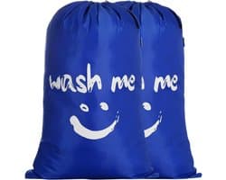 2 stuks waszakken voor op reis, vuile was, wasverzamelaar, waszak, grote opvouwbare wasmand, opbergtas, wasmand voor buiten, wasbak, stof, 120 l, donkerblauw