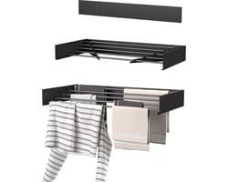Wasophoogte® Wanddroogrek - Wandmontage Droogrek - Inklapbaar - Muurdroogrek - Wasrek hangend - 80cm - 4m Drooglengte — afbeelding 1