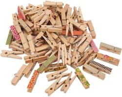 Mini Wasknijpers - Houten Knijpers Bloem - Kleine Kleding Ophangen - Uniek Bloemmotief - 100 stuks - Niet gespecificeerd
