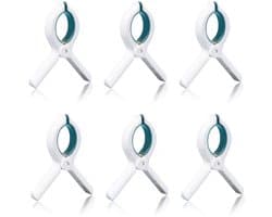6-delige Strandhanddoek Clips voor Ligstoel – Sterke Antislip Wasknijpers voor Strand, Tuin en Zwembad – Blauw