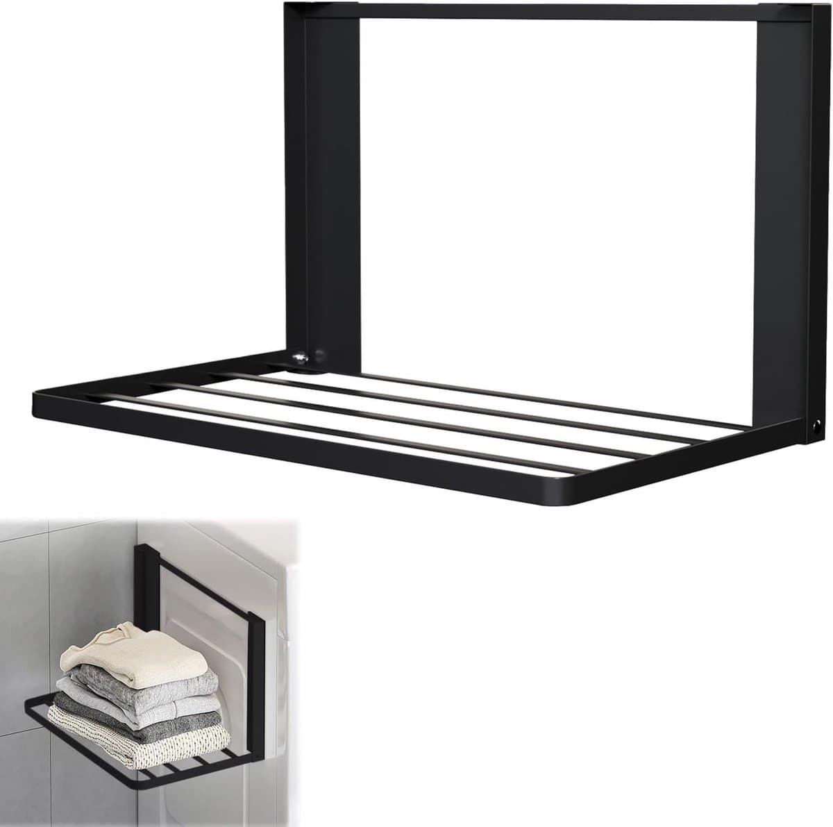 Uitbreidbaar Magnetisch Wasmachine Rek 41x25cm, Inklapbaar Droogrek en Opbergplank voor Wasruimte en Keuken, Perfect voor Organisatie en Ruimtebesparing — afbeelding 1