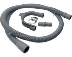 Fixem afvoerslang 1,5m wasmachine vaatwasser, geschikt voor 19mm 21mm aansluitingen - verlengslang afvoer slang met bocht en klemmen en verleng adapter - Geschikt voor alle merken