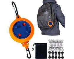 Intrekbare waslijn - Draagbare droger - Kleding drogen - Winddicht ontwerp - 10 meter - Oranje