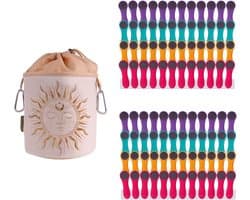 Wasknijpers set - Kledingknijpers - Kleding drogen - Softgrip design - 96 stuks - Gekleurd