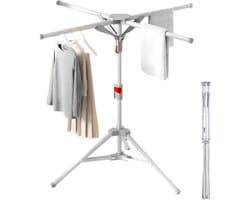 Wasrek - Droogrek - Wasrek Inklapbaar - Staand Droogrek Inklapbaar - Wasrek Staand - Droogrekken - In Hoogte Verstelbaar - Grijs