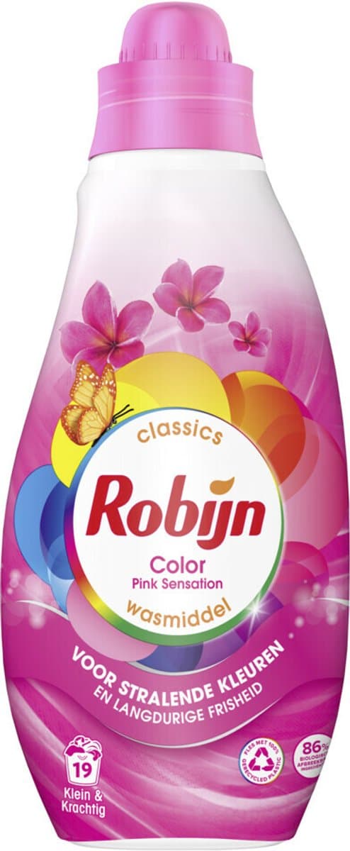 Robijn Klein & Krachtig Classics Color Pink Sensation Vloeibaar Wasmiddel 19 wasbeurten — afbeelding 1