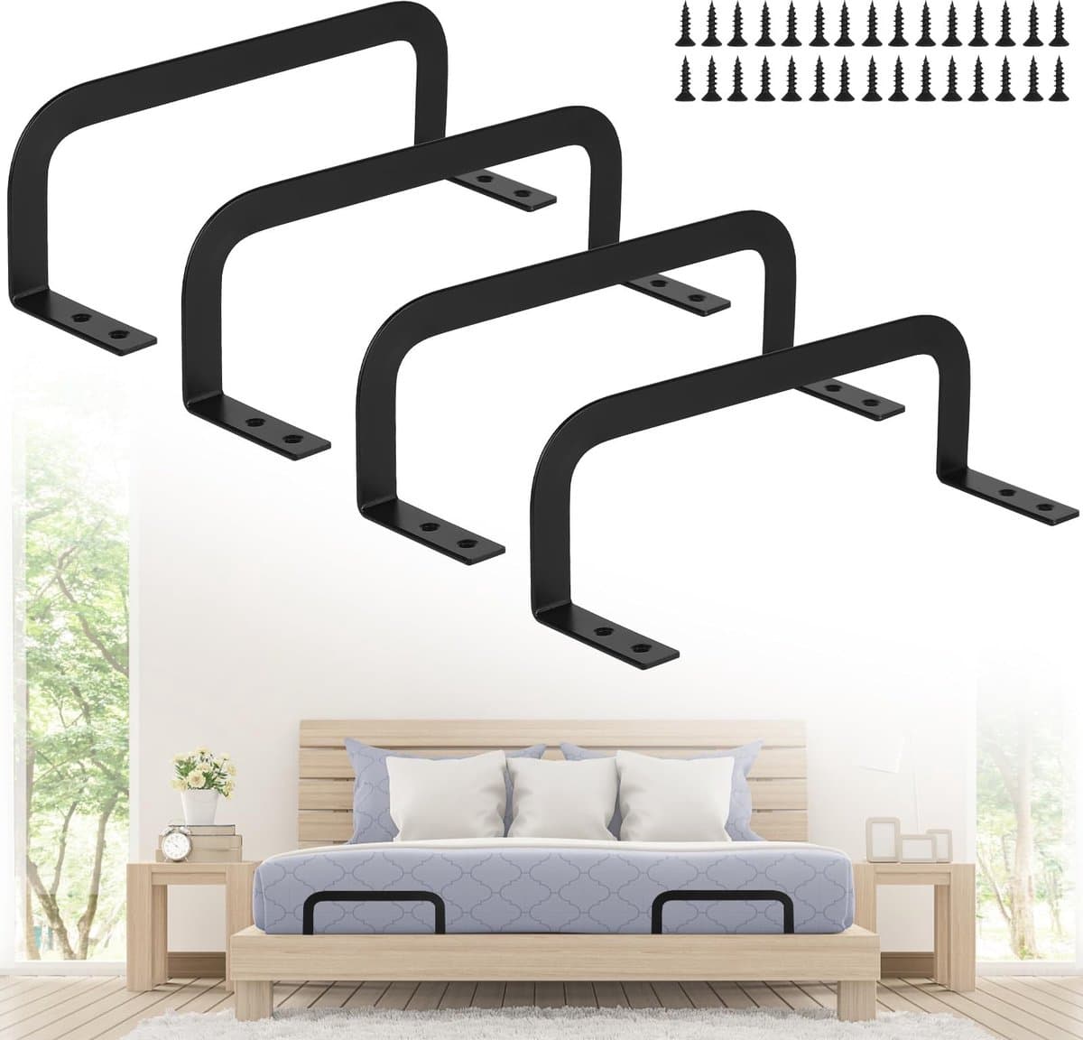 Dailygoods- Matrashouder Antislip - Matrasbeugel - Matrasstabilisatoren - Matrasstoppers - Geschikt voor matrassen 10-30 cm - Robuust met afgeronde hoeken — afbeelding 1