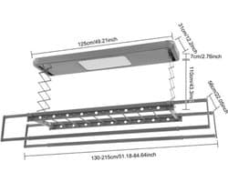 Thuys - Elektrisch droogrek - Wasrek - Verwarmd - Aluminium - Uittrekbaar en afstandsbediening