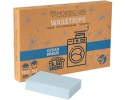 Milieuvriendelijke Wasstrips - Ocean Breeze 100 Wasbeurten Incl. Wasverzachter – Wasmiddeldoekjes Wasdoekjes – Detergent sheets - Vegan