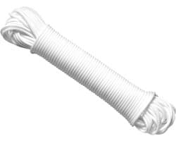 Kledinglijn Plastic - Waslijn Buiten - Kleding Drogen - Lage Rek Kern - 30 Meter - Wit