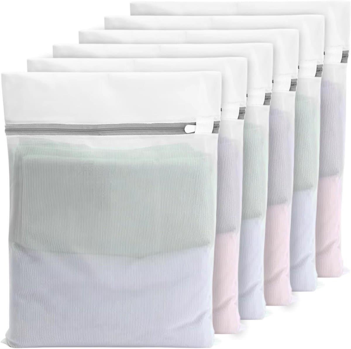 Set van 6 Wasnetten voor de Wasmachine - 40x30cm Mesh Waszakken met Rits voor Delicate Wassen, Ideaal voor Truien, Hemden en Ondergoed — afbeelding 1