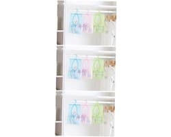Wasknijper Opbergtas - Mesh Hanger - Kleine Spullen Opbergen - Met Hanger Ontwerp - 3 Stuks - Lichtblauw