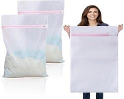 Grote Waszakken 90 x 110 cm, XXL Wasnet voor Wasmachine, Ideaal voor Kleding, Handdoeken en Dekens