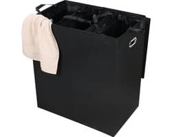 Niceey Wasmand 3 Vakken - met Uitneembare Zakken - Wassorteerder - Opvouwbaar - 120L - Inklapbaar - Zwart