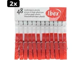 2x Ibex wasknijpers 48 stuks plastic