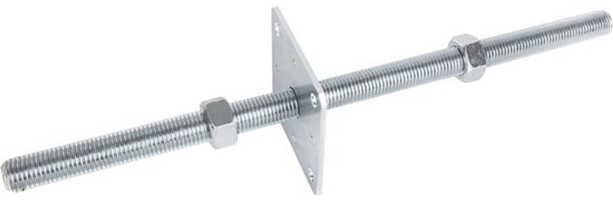 Paalvoetanker - Verstelbare kolombasis - Stevige montage - In hoogte verstelbaar - 110 x 500 mm - Zilver — afbeelding 1