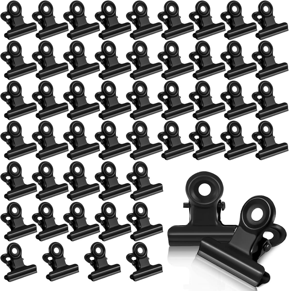 Kleine Bulldog Clips Zwart Metaal (50 stuks) - Sterke Briefklemmen — afbeelding 1