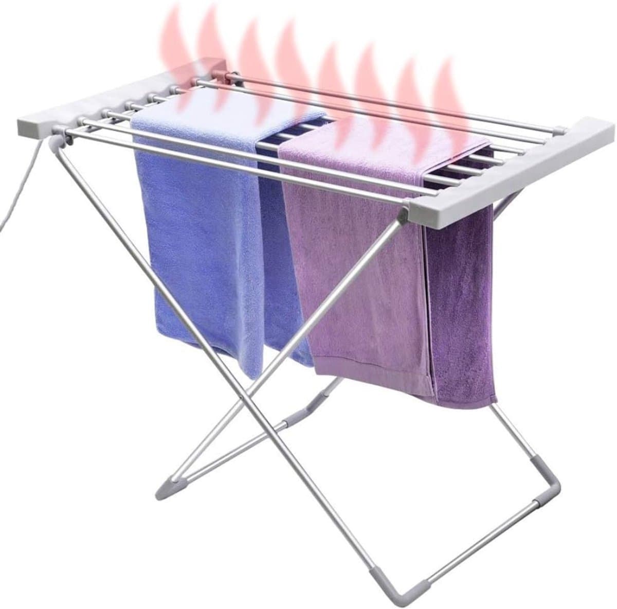 Elektrisch Droogrek Inklapbaar - Droogtoren met Verwarming - Verwarmd Drogen - Wasrek - 94 x 74 x 50 cm — afbeelding 1