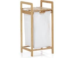 LUMALAND bamboe wasmand - 33 x 33 x 73 cm - wit