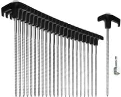 SnelShoppen - 24 x Stalen Tentpinnen met Adapter voor Accuschroefmachine - Schroefpinnen - Robuuste Grondnagels met Draad voor Camping, Tuin, Festival