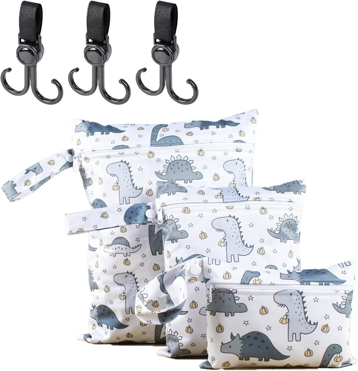 Thijox - 3 stuks Waterdichte Nat Tas, Herbruikbare Wasbare Luiertassen, Stoffen Zak met Rits voor Babyartikelen, Natte Kleding, Zwemmen en Sportschool — afbeelding 1