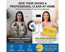 Waszak voor Sneakers en Schoenen met Ritssluiting - Herbruikbaar en Pluche, Ideaal voor de Wasmachine en Grondige Reiniging