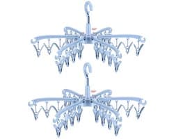 Dailygoods- Sokdroger Opvouwbaar - 24 Peg Sok Hanger - 360 Graden Draaibaar - Hoogwaardig PP-Plastic - Ruimtebesparend - Geschikt voor Lingerie en Ondergoed - Waslijn