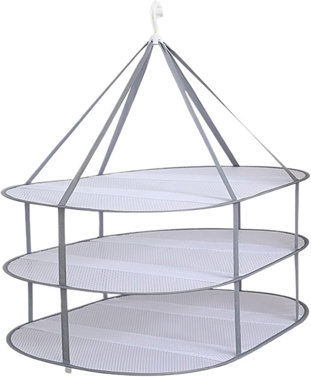 Wasnet Kleding Drogen - Droogmand Opvouwbaar - Gevoelige Stoffen Drogen - Meerlaags Ventilatie Net - 61 x 78 cm - Grijs — afbeelding 1