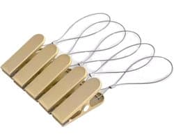 Kledingknijpers Set - Wasknijpers Duurzaam - Kleding Drogen - Sterke Grip - 5 Stuks - Goud