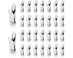 Clips - 30 Stuks - Mini-metalen klemmen - Hangende krokodillenklemmen - Geschikt voor kleding, foto's, gordijnen, badkamer - 4×1.3cm - Zilver