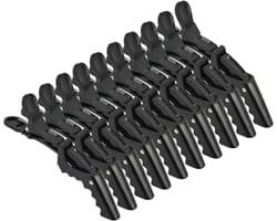 Haarclips Vrouwen - Kappers Clips - Haar Stylen - Anti-Slip Krokodil - 10 Stuks - Zwart