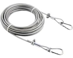 Roestvrijstalen Waslijn - Droogrek Kabel - Kleding Drogen - Zelfspannend Mechanisme - 5 meter - Zilver