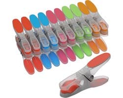 SnelShoppen - Anti-slip Wasknijpers met Siliconen Coating, 20 Stuks, Multicolor, Ideaal voor Delicate Kleding, Weerbestendig, 8.5 x 4.3 x 1.5 cm