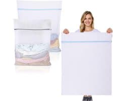 Grote Herbruikbare Wasnetten voor Wasmachine - Waszakken met Rits voor Kleding, Sweaters en Broeken (XXL 60 x 80 cm, XXXL 90 x 110 cm)